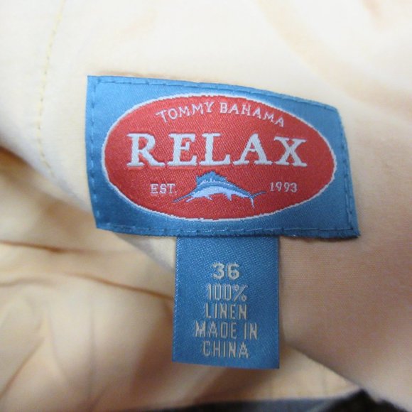 TOMMY BAHAMA REGULAR FIT SHORTS 100% LINEN BROWN PLAID Sz 36 - Picture 3 of 4